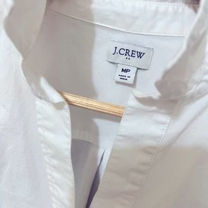 J Crew Collared Tunic Dress Shirt Petite M - White